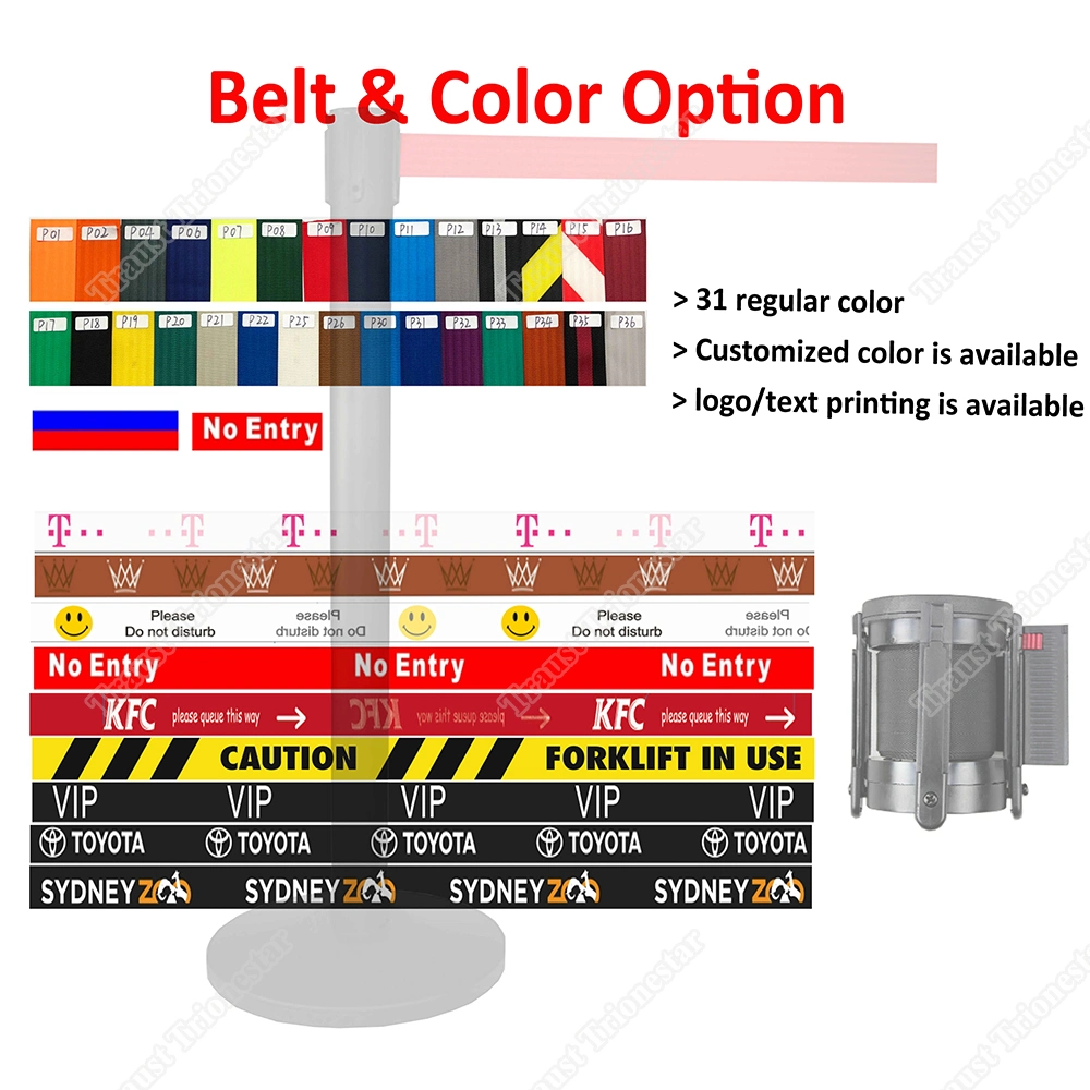 Traust 3meter 5m Wall Mount Magnet Retractable Belt Queue Barrier