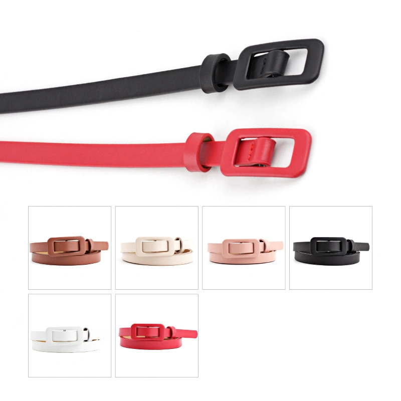 Women Leather Female Belt Strap Ladies Dress Belt Girls Thin Jean Waist Belt Skinny Waistband